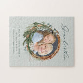 Modernes, elegantes, leafarbenes Foto Großmutter Puzzle (Horizontal)