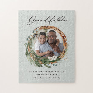 Modernes, elegantes, leafarbenes Foto Großvater Puzzle