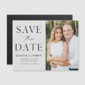 Modernes Elegantes Light Grau Foto Save the Date Magneteinladung (Vorne/Hinten)