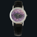 Modernes, elegantes, lila Amethyst-Mineral Armbanduhr<br><div class="desc">Mit modernem, lila Amethyst-Edelsteinmuster beobachten. Stilvolles, elegantes Design.</div>