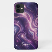 Modernes, elegantes Lila Goldmarmor Personalisiert Case-Mate iPhone Hülle (Rückseite)