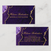 Modernes, elegantes Lila Marble Agate Geode Visitenkarte (Vorne/Hinten)