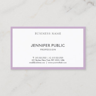 Modernes, elegantes, Lila Minimalistisches Templat Visitenkarte