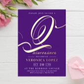 Modernes elegantes Lila Quinceañera Party Folieneinladung