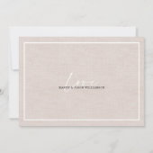 Modernes elegantes Linen Texture Baby Girl Foto Fo Ankündigung (Rückseite)