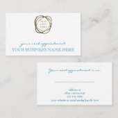 Modernes elegantes Logo der Aqua Custom Business Terminkarte (Vorne/Hinten)