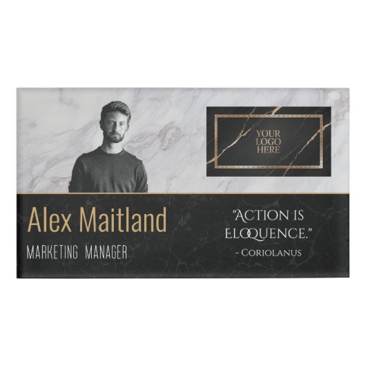 Modernes, elegantes Logo hier Jobangebot Angebot Namenschild (Vorderseite)