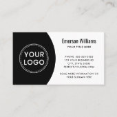 Modernes, elegantes Logo, minimalistisch weiß und  Visitenkarte (Vorderseite)