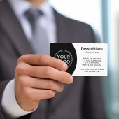 Modernes, elegantes Logo, minimalistisch weiß und  Visitenkarte