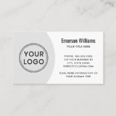Modernes, elegantes Logo mit minimalem Weißgrau Visitenkarte (Vorderseite)