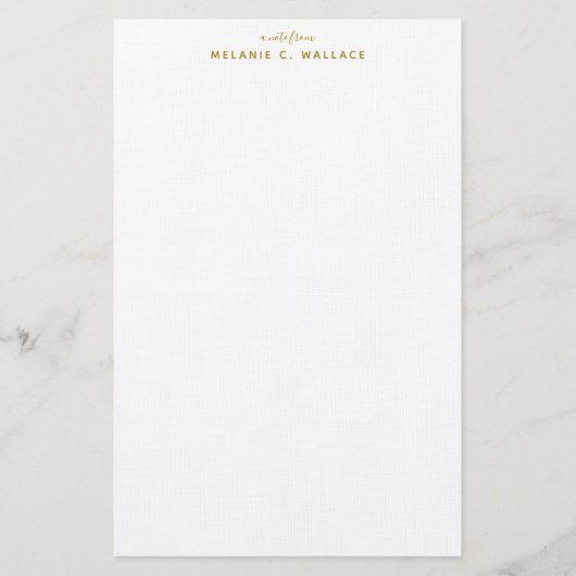 Modernes Elegantes Luxus Gold Personalisiert Briefpapier (Vorderseite)