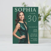 Modernes elegantes Magazin Inspirierte 30. Geburts Einladung (Stehend Vorderseite)