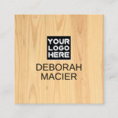 Modernes elegantes Markenlogo Rustikales Holz Quadratische Visitenkarte (Vorderseite)