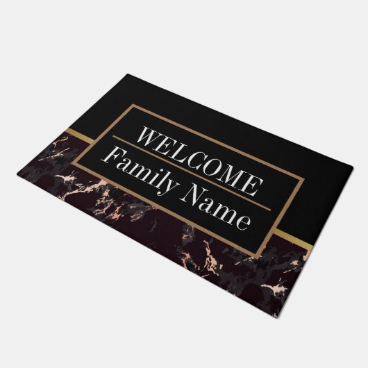 Modernes elegantes Marmorbad Willkommen Fußmatte (Schrägansicht)