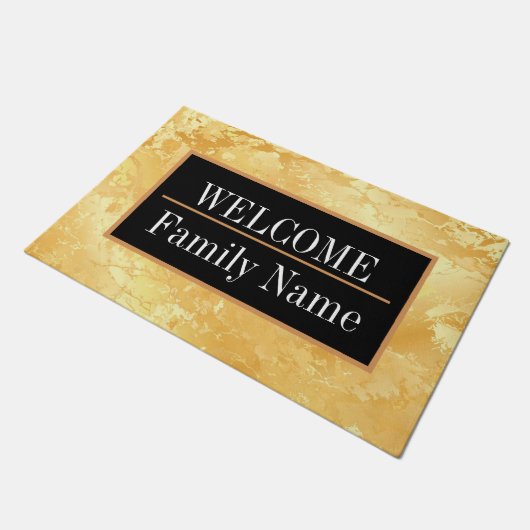 Modernes elegantes Marmorbad Willkommen Fußmatte (Schrägansicht)