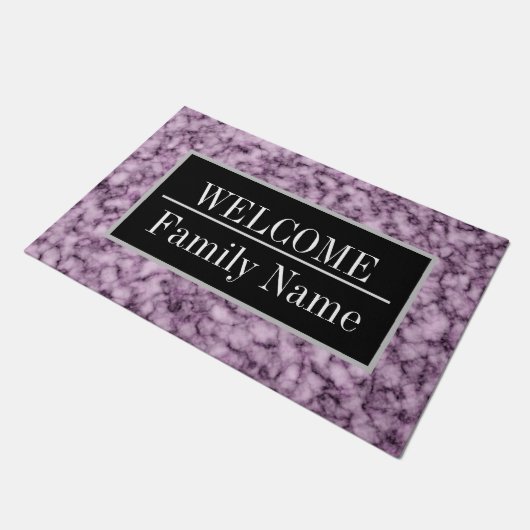 Modernes elegantes Marmorbad Willkommen Fußmatte (Schrägansicht)