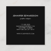 Modernes, elegantes Marmorgold beruflich Quadratische Visitenkarte (Rückseite)