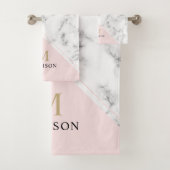 Modernes, elegantes Marmormonogramm Badhandtuch Set (Insitu)
