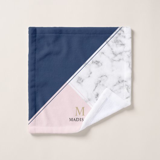 Modernes, elegantes Marmormonogramm Badhandtuch Set (Waschlappen)