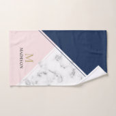 Modernes, elegantes Marmormonogramm Badhandtuch Set (Handtuch)