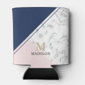 Modernes, elegantes Marmormonogramm Dosenkühler (Rückseite)