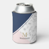 Modernes, elegantes Marmormonogramm Dosenkühler (Kanne Rückseite)