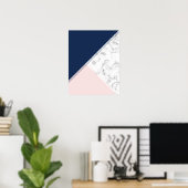 Modernes, elegantes Marmormonogramm Poster (Heimbüro)