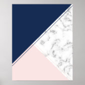 Modernes, elegantes Marmormonogramm Poster (Vorne)