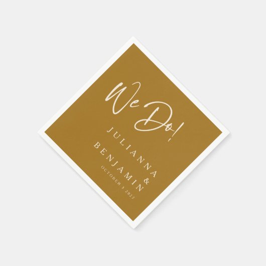 Modernes, elegantes, maßgeschneidertes Hochzeitsor Serviette (Ecke)