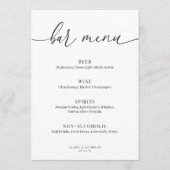 Modernes, elegantes Menü auf dem Bar Hochzeiten (Vorderseite)
