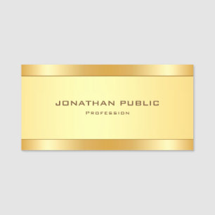 Modernes, elegantes Metallic Look Gold Beruflich Namensschild