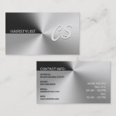 Modernes, elegantes Metallsilber Visitenkarte (Vorne/Hinten)