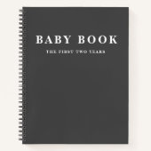Modernes elegantes Minimal Black Baby Book Notizblock (Vorderseite)