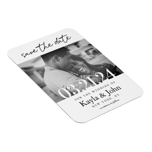 Modernes Elegantes Minimal Klassisches Weiß Save t Magnet (Rechte Seite)