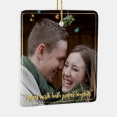 Modernes elegantes Minimal-Script-Zitat Mistletoe Keramikornament (Rechts)