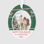 Modernes Elegantes Minimales Weihnachtsfamilien Fo Ornament (Vorderseite)