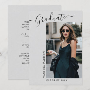 Modernes Elegantes Minimalistisch   1 FOTO ABSCHLU Ankündigung