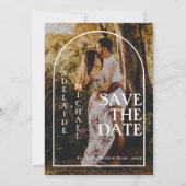 Modernes elegantes Minimalistisch Arch-Foto Save t Einladung (Vorderseite)