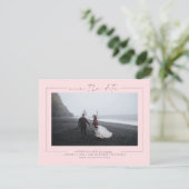 Modernes elegantes, Minimalistisch rosa Save the D Date (Stehend Vorderseite)