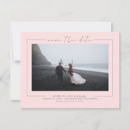 Modernes elegantes, Minimalistisch rosa Save the D Date