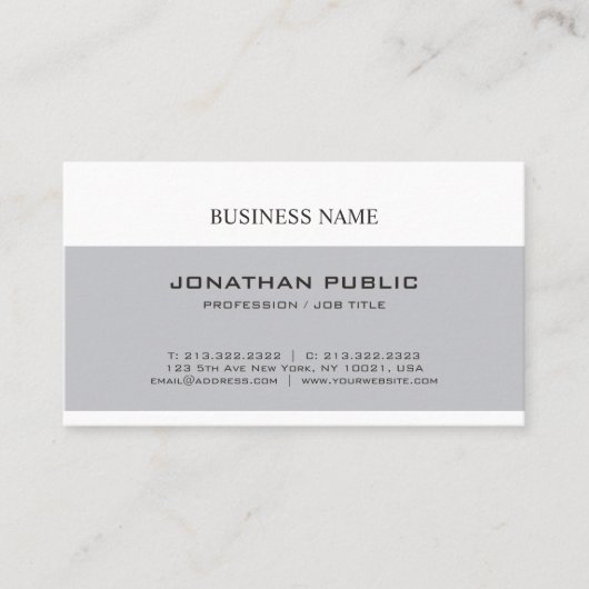 Modernes elegantes, Minimalistisches Berufliches D Visitenkarte (Vorderseite)