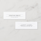 Modernes, elegantes, Minimalistisches Berufliches  Mini Visitenkarte (Vorne/Hinten)