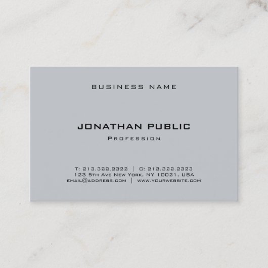 Modernes, elegantes, Minimalistisches Berufliches  Visitenkarte (Vorderseite)
