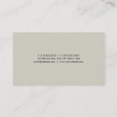 Modernes, elegantes, Minimalistisches Berufliches Visitenkarte (Rückseite)