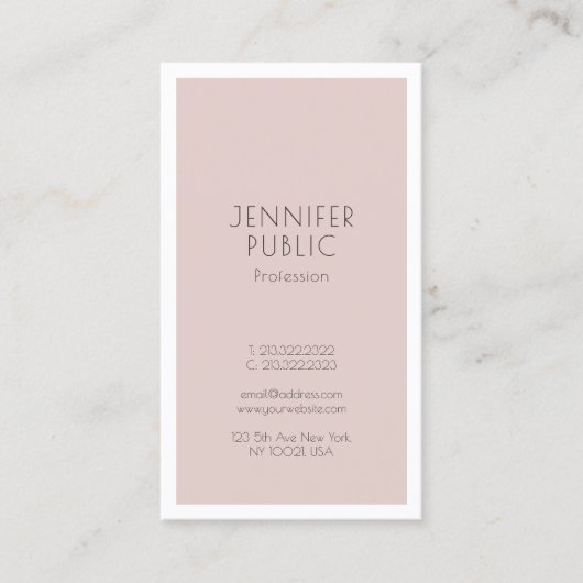 Modernes elegantes Minimalistisches Design Berufli Visitenkarte (Vorderseite)