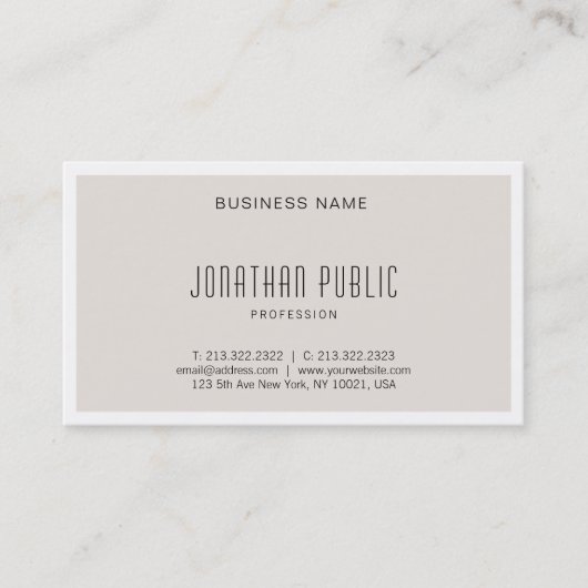 Modernes elegantes Minimalistisches Design Einfach Visitenkarte (Vorderseite)