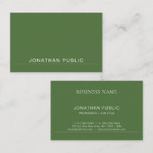 Modernes, elegantes Minimalistisches Design Grün T Visitenkarte (Vorne/Hinten)