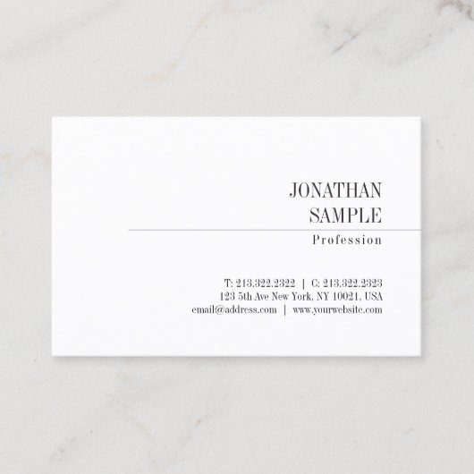 Modernes Elegantes minimalistisches Design Klassis Visitenkarte (Vorderseite)