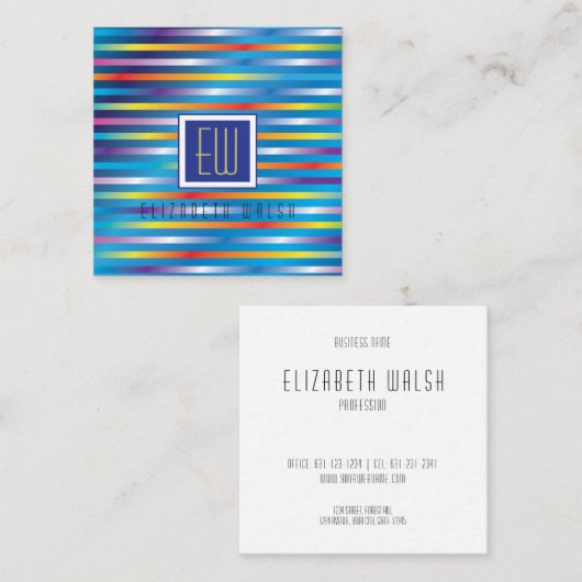 Modernes elegantes Minimalistisches Design Quadratische Visitenkarte (Vorne/Hinten)