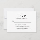 Modernes, elegantes Minimalistisches Hochzeitssage RSVP Karte (Vorderseite)